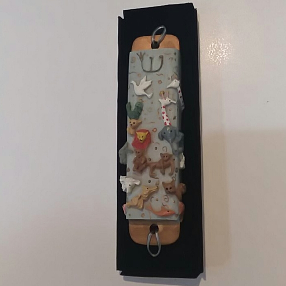 Jewish Expressions Other - Hand Painted Noah's Ark Mezuzah including scroll